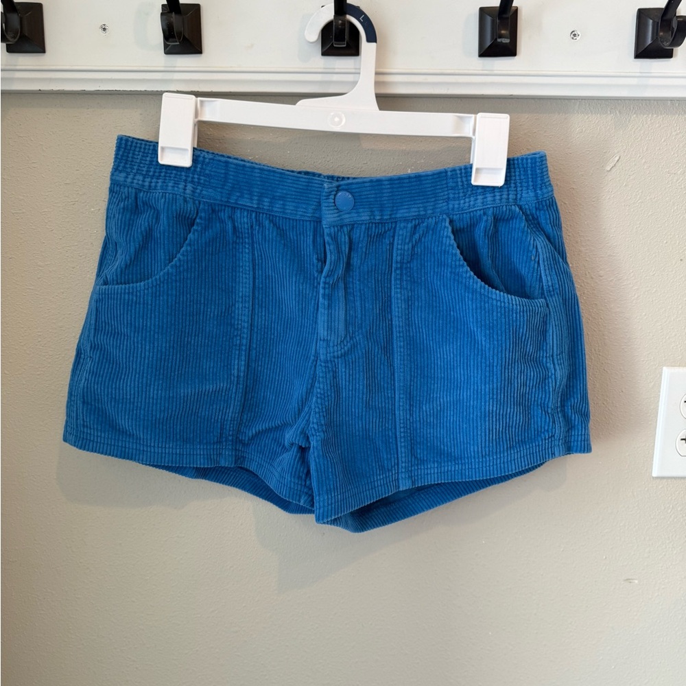 Faherty High Waist Blue Corduroy Shorts